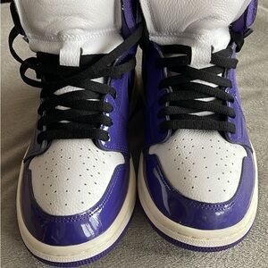 Nike Air Jordan 1 Purple and White Sneakers